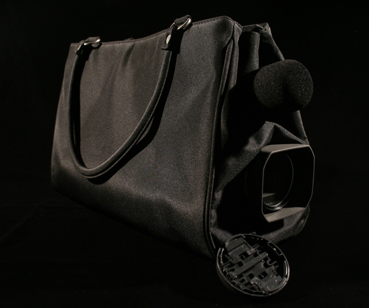 The Situation is This image of purse with camera lens coming out of it